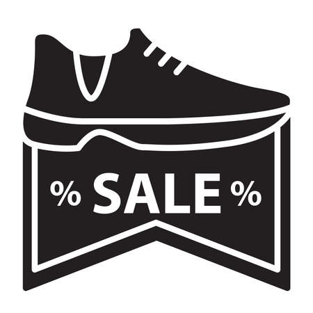 Black silhouette shoes discount icon. Sign for a sneakers online store.のイラスト素材