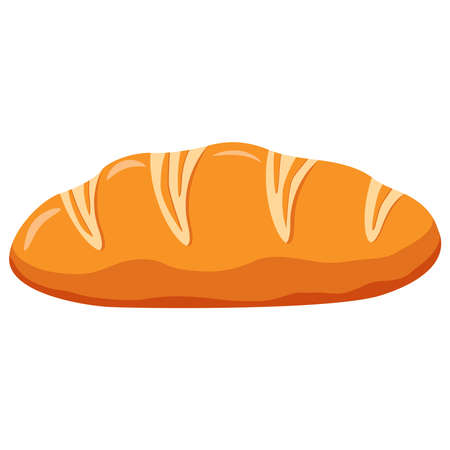 A loaf of white bread Bakery shop icon.Isolated on white background.のイラスト素材
