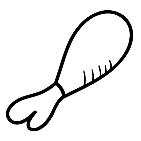 Chicken s leg. Food doodle sketch. Line art.のイラスト素材