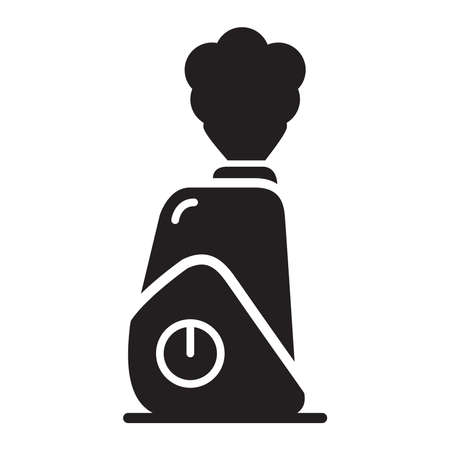 Silhouette humidifier with steam jet icon. Purifier microclimate.のイラスト素材