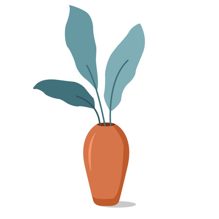 Plant for interior decor of home or office.Indoor plant in a pot.のイラスト素材