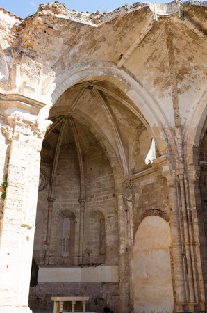 Courtyard of the famous Monasterio de Piedra in Nuevalos, Spain.の写真素材