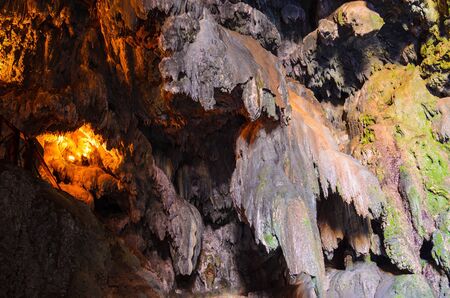 Beautiful cave with lake in the Monasterio de Piedra, Spain.の写真素材