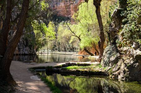 Natural Park of the Monasterio de Piedra, Zaragoza, Spain.の写真素材