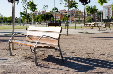Park Bench in the day light .の写真素材