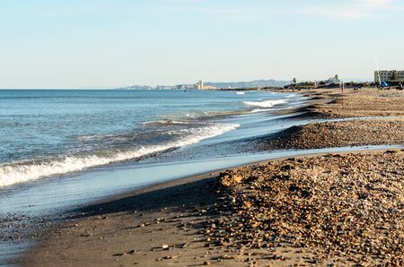 Beach in Mediterranean Valencia of Spain in summerの写真素材
