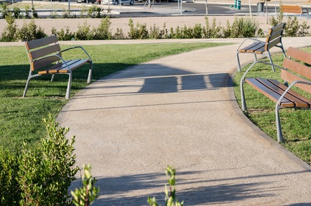 Park Bench in the day light .の写真素材