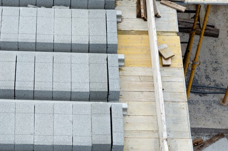 View of building new concrete houses in Spainの写真素材