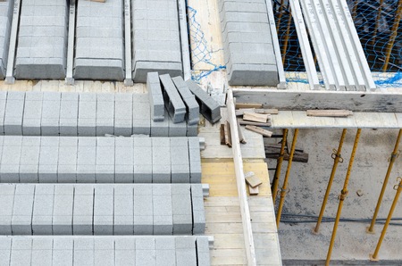View of building new concrete houses in Spainの写真素材