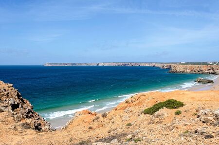 Beach in Sagres, Portugal in the summerの写真素材