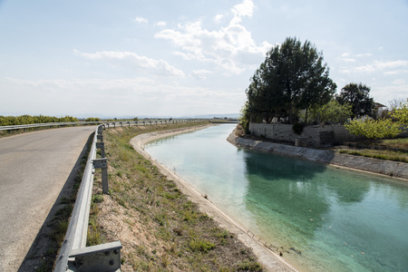 Shuttle concrete water channel in Valencia, Spainの写真素材