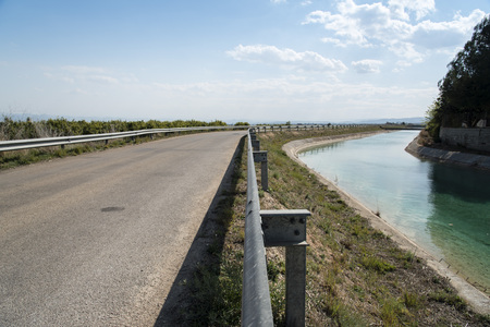 Shuttle concrete water channel in Valencia, Spainの写真素材