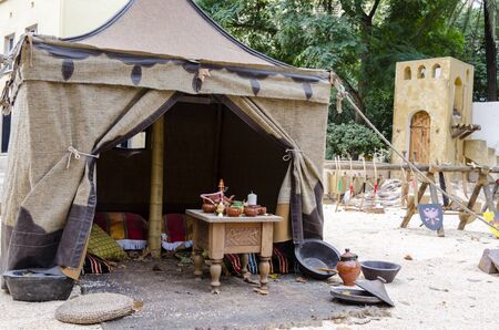 Temporaly old tent campの写真素材