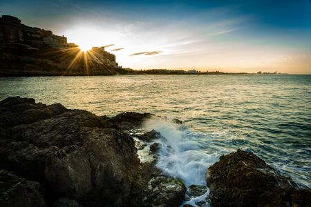 Mediterranean sea and rocky coastの写真素材