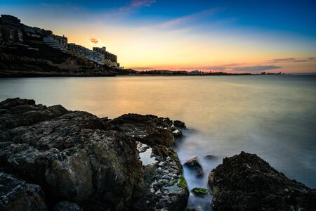 Mediterranean sea and rocky coastの写真素材