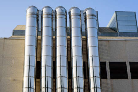 Ventilation pipes of an new air conditionの写真素材