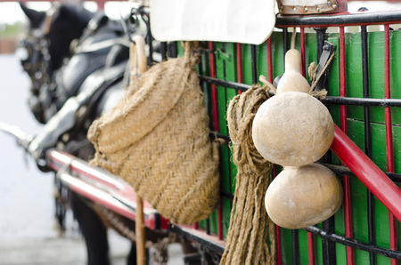 Detailed view of antique carriageの写真素材