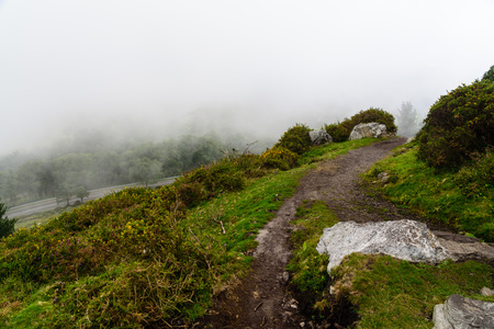 By peaks in Europe Asturias, Spainの写真素材
