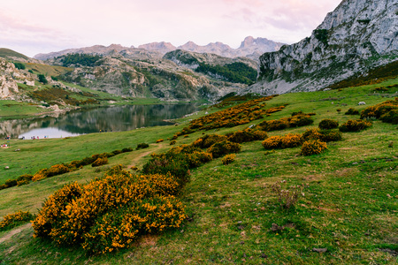Beautiful scenery with the mountainsの写真素材