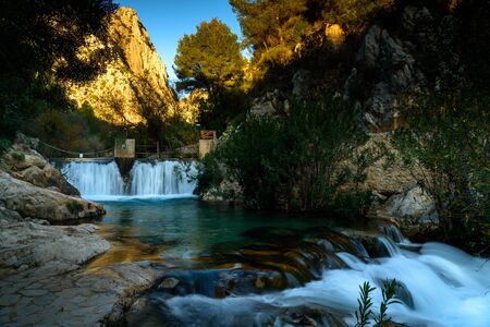 Algar fountains Alicante province,Spainの写真素材