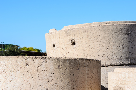 Concrete pipeline constructionの写真素材