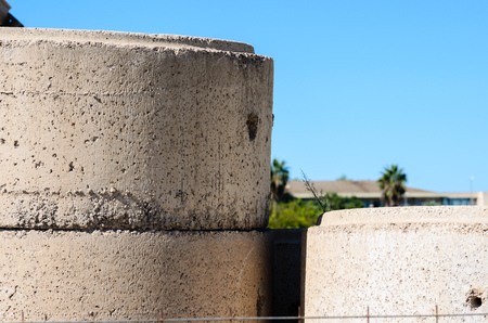 Concrete pipeline constructionの写真素材