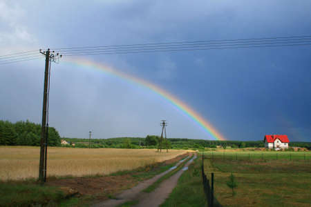 Rainbow after the stormの写真素材