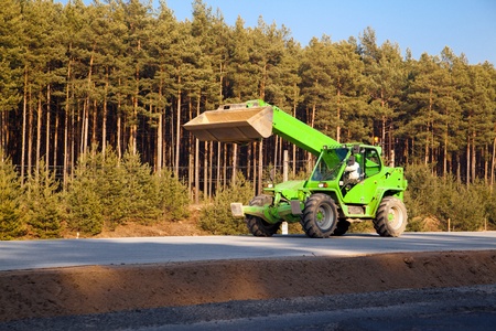 Industrial road works under the new motorway