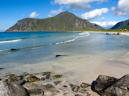 Picturesque landscape at Norway beachの写真素材