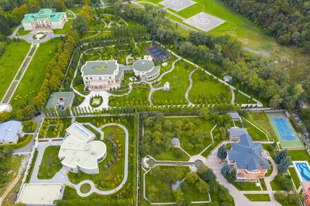Almaty city from a bird's-eye view. Photo taken from a quadcopterの写真素材