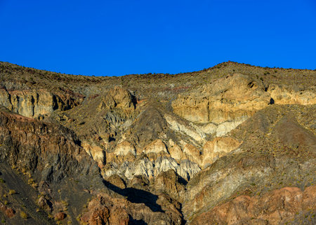Beautiful scenery in Death Valley National Park. Orange hills and mountainsの写真素材