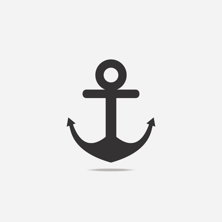 Anchor icon with shadow on light background.のイラスト素材