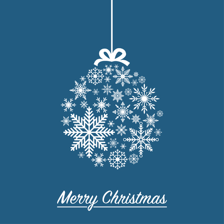 Christmas ball made from snowflakes - Xmas holiday card. Vector illustration.のイラスト素材
