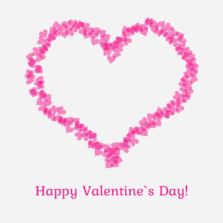 Valentine's day card with hearts. Vector illustration.のイラスト素材