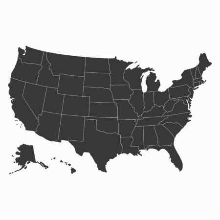 USA map. Blank map of United States of America. Vector illustration.のイラスト素材