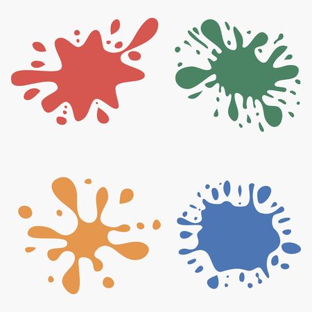 Splash set. Multicolored blots. Colorful stains. Vector illustration.のイラスト素材