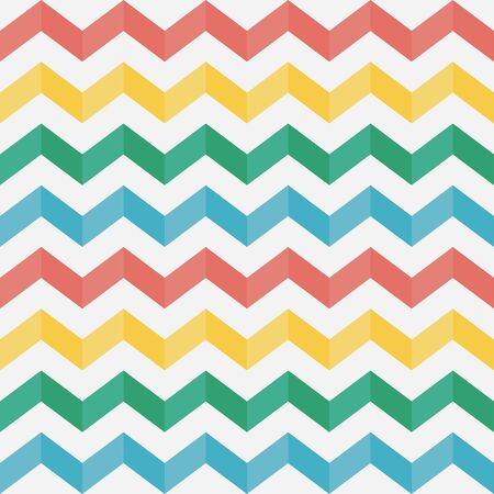 Zigzag seamless pattern. Chevron. Multicolored horizontal stripes with shadow. Texture for clothes,...