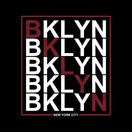 Brooklyn, New York typography graphics for t-shirt. Print athletic clothes with lettering - BKLYN. Line design for sport original apparel. Vector illustration.のイラスト素材