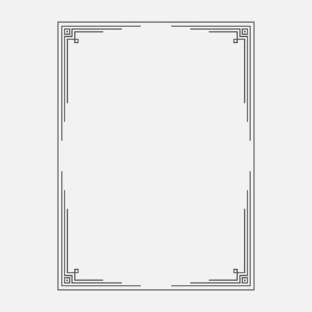 Decorated line frame. Ornamental simple frame template. Vector illustration.のイラスト素材
