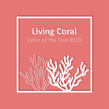 Living Coral - color of the year 2019. Template color of Living Coral. Vector illustration.のイラスト素材