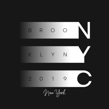 NYC modern design for t-shirt. New York, Brooklyn apparel print. Typography graphics for t shirt. Vector illustration.のイラスト素材