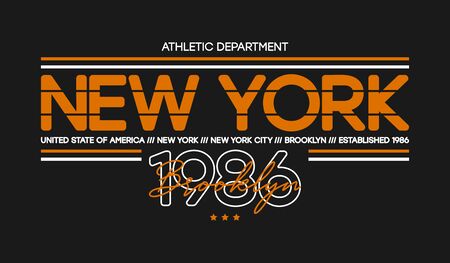 New York city athletic t-shirt design. Typography graphics for tee shirt, sportswear print. Vector illustration.のイラスト素材