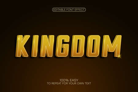 Gold text effect, bold 3d sans-serif with shadow. Golden editable font effect. Vectorのイラスト素材