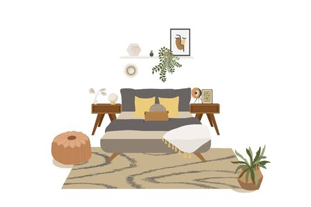 interior bedroom, vector illustrationのイラスト素材