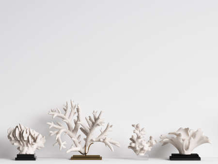 Interior decor with copy space.Sealife theme.Digital illustration.3d renderingの写真素材