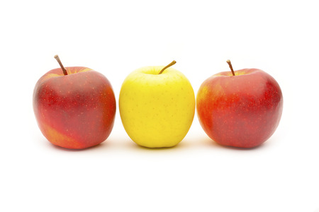 apple fruit closeup isolated on white background の写真素材