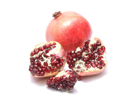 Fresh pomegranate isolated on white backgroundの写真素材