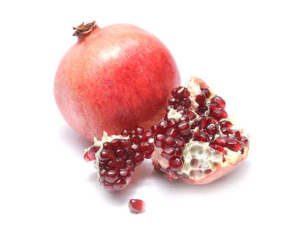 Fresh pomegranate isolated on white backgroundの写真素材