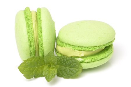 macaroons isolated on whiteの写真素材