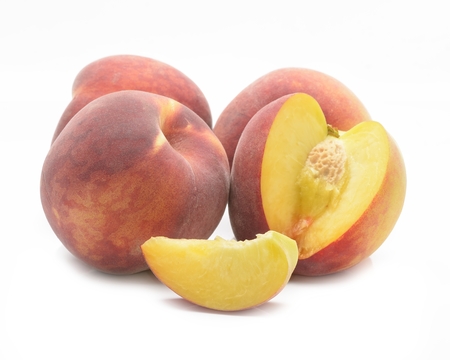 peach on a white backgroundの写真素材